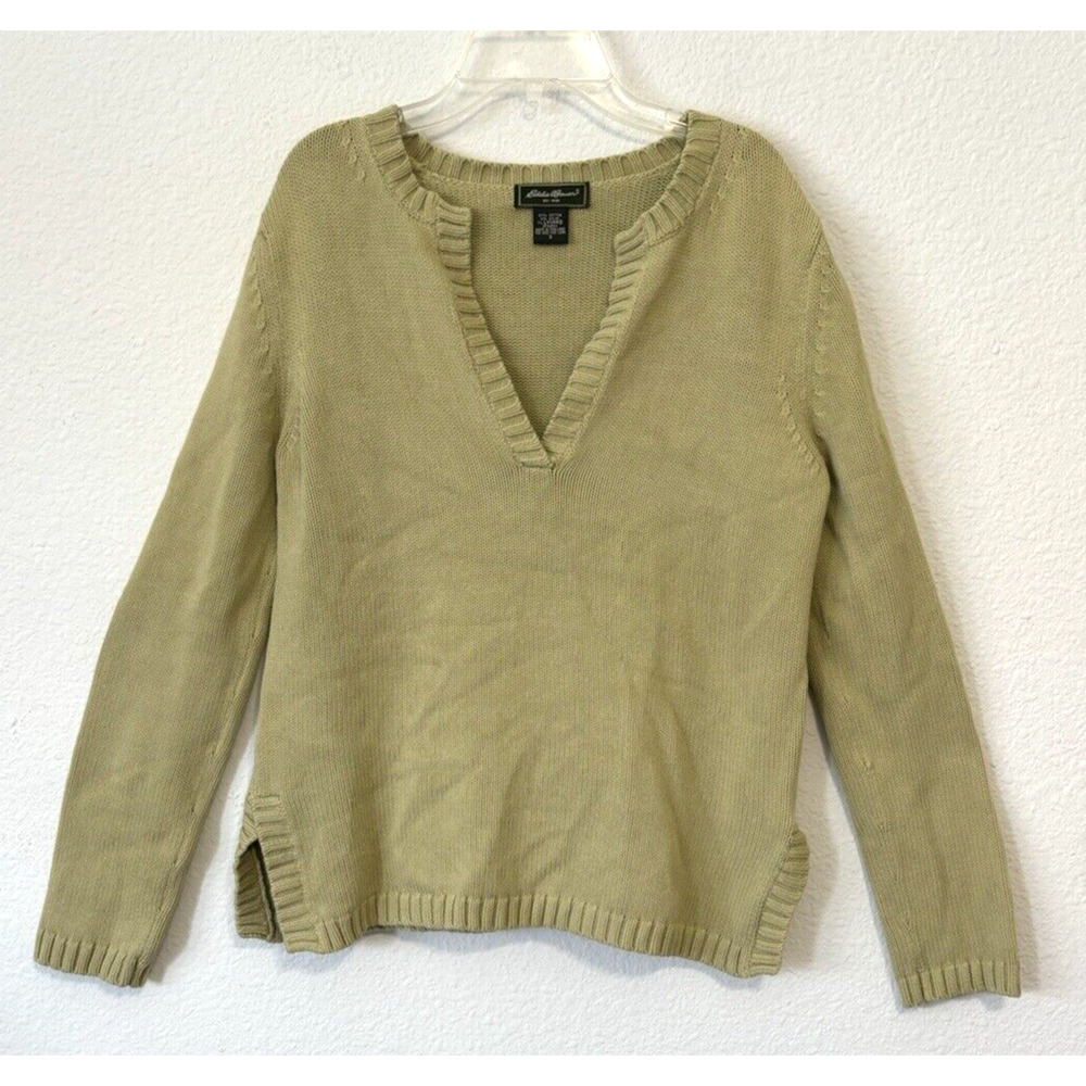 Eddie Bauer Women's Sweater Tight Knit Light‎ Green Size Small Cozy Cabincore